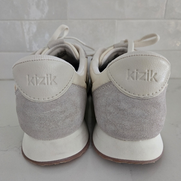Kizik Milan Stand-Up Slip-On Lace Sneaker Shoes Bone Gray Cream Ivory Size 7.5 - Picture 5 of 9